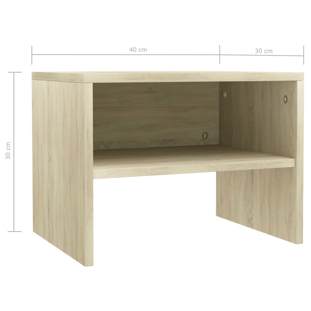 Sengeborde 2 stk Sonoma eg 40x30x30 cm træmateriale