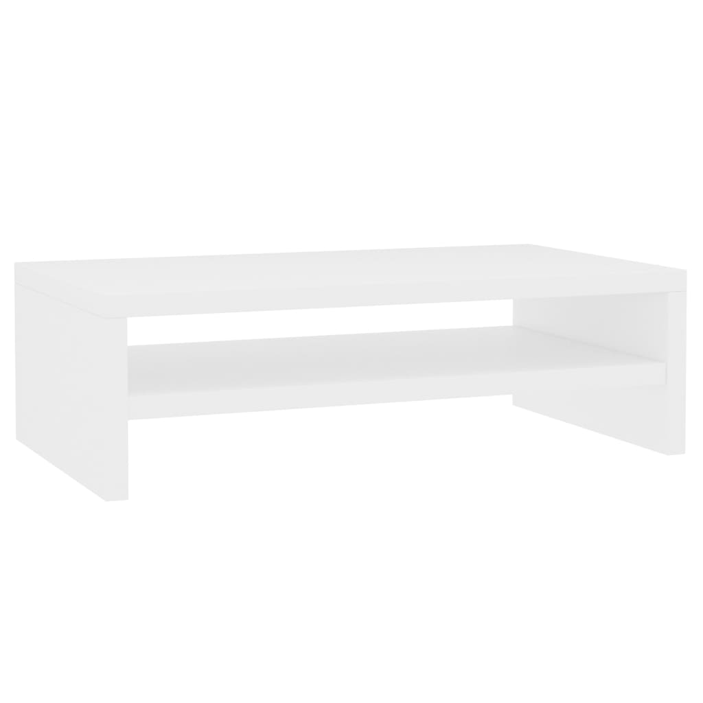Monitorstativ Hvid 42x24x13 cm Træmateriale
