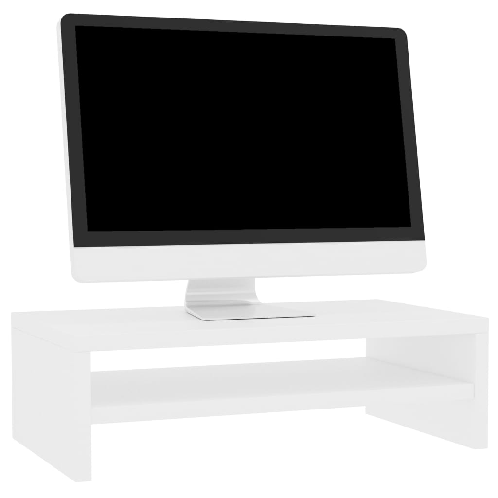 Monitorstativ Hvid 42x24x13 cm Træmateriale