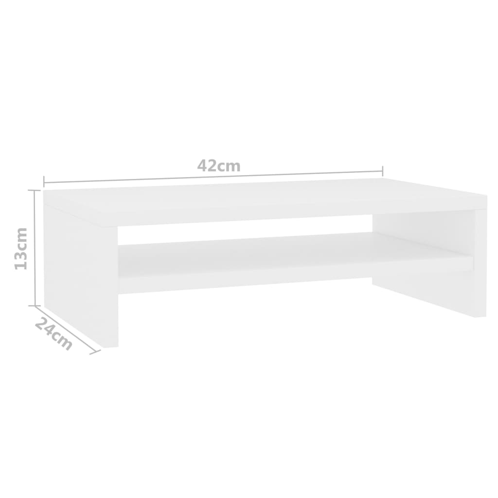 Monitorstativ Hvid 42x24x13 cm Træmateriale