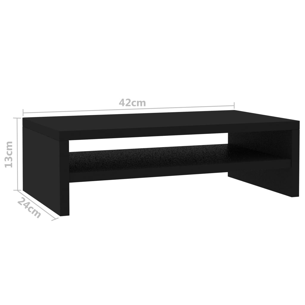 Monitorstativ Sort 42x24x13 cm Træmateriale