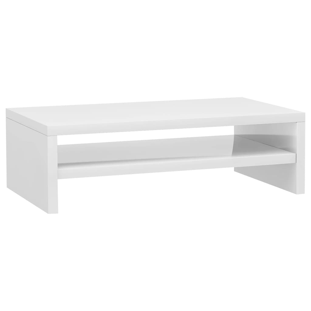 Monitorstativ højglans hvid 42x24x13 cm træmateriale