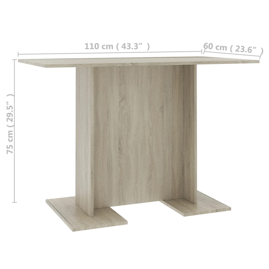 Esstisch Sonoma-Eiche 110x60x75 cm Holzwerkstoff