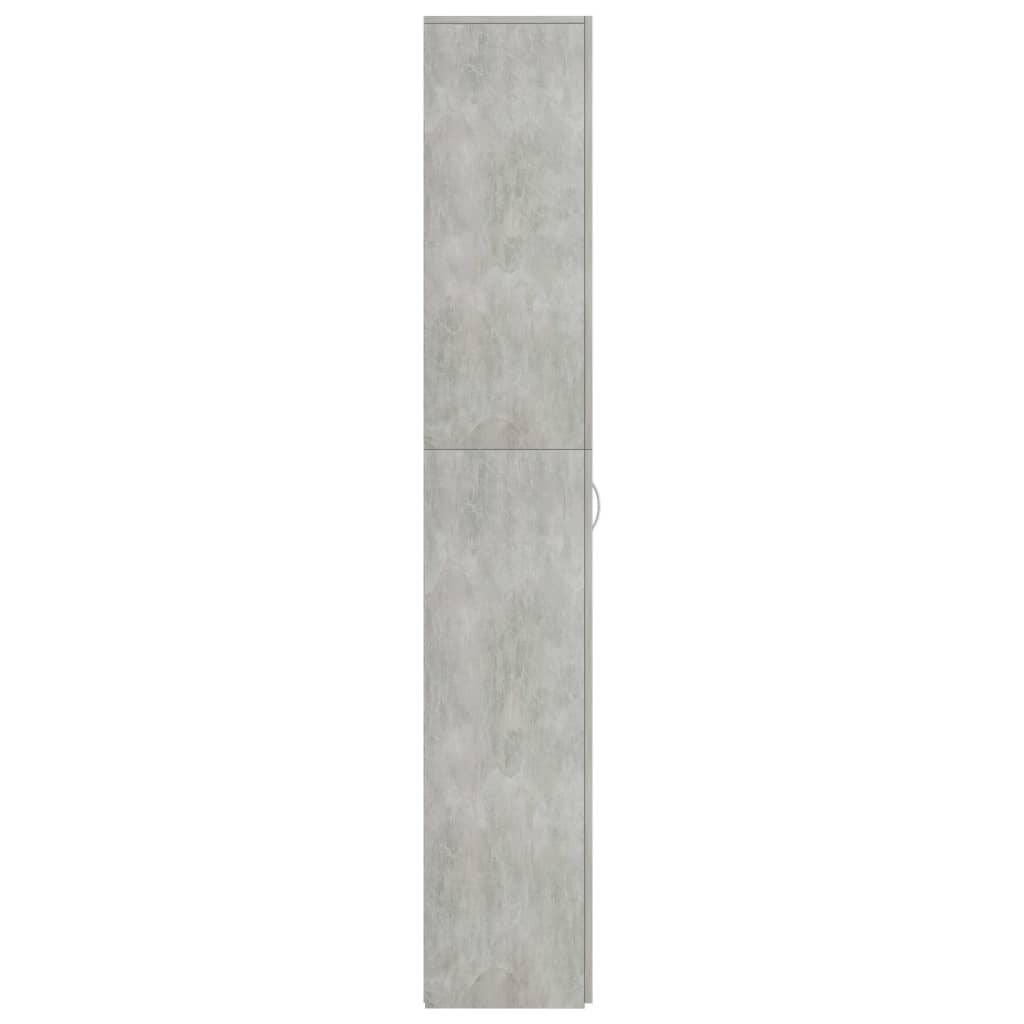 Kontorskab Beton Grå 60x32x190 cm Træ Materiale
