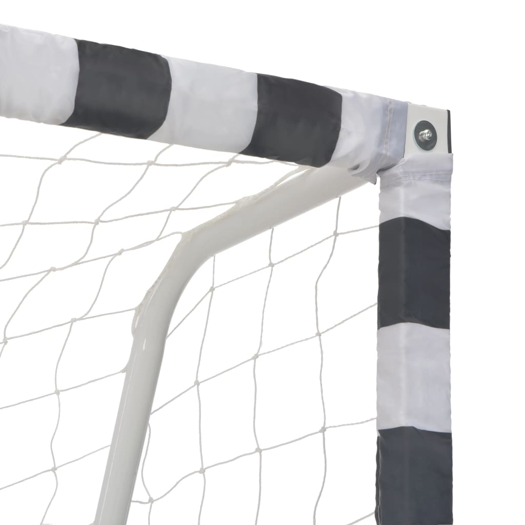 Fodboldmål 300 x 160 x 90 cm Metal Sort og Hvid