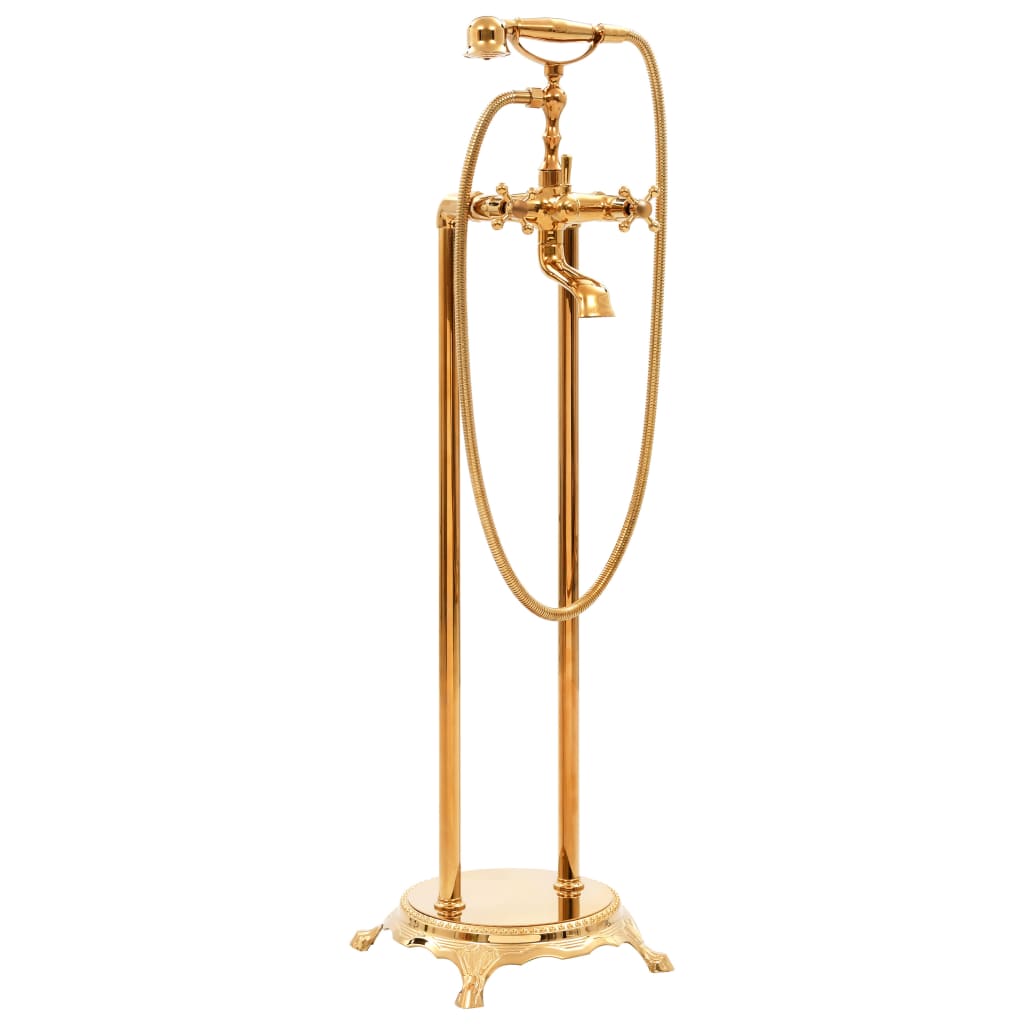 Fritstående Badekar Armatur Rustfrit Stål 99,5 cm Gylden