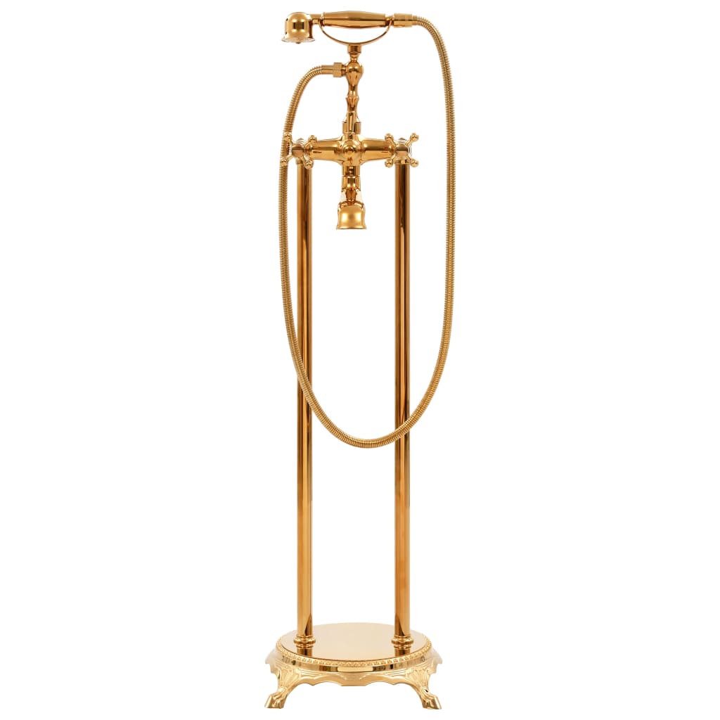 Fritstående Badekar Armatur Rustfrit Stål 99,5 cm Gylden