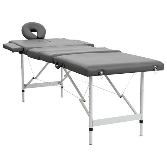 Massagetisch mit 4 Zonen Aluminiumrahmen Anthrazit 186×68 cm