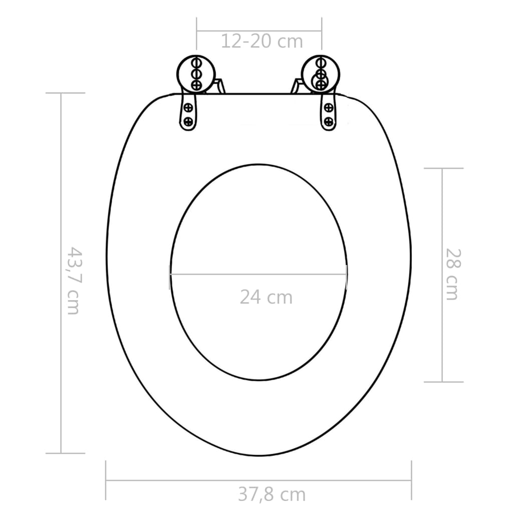Toiletsæder 2 stk med soft-close låg MDF skal design
