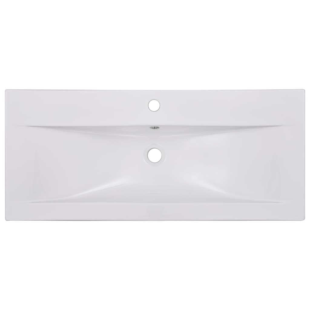 Einbauwaschbecken 91x39,5x18,5 cm Keramik Weiß