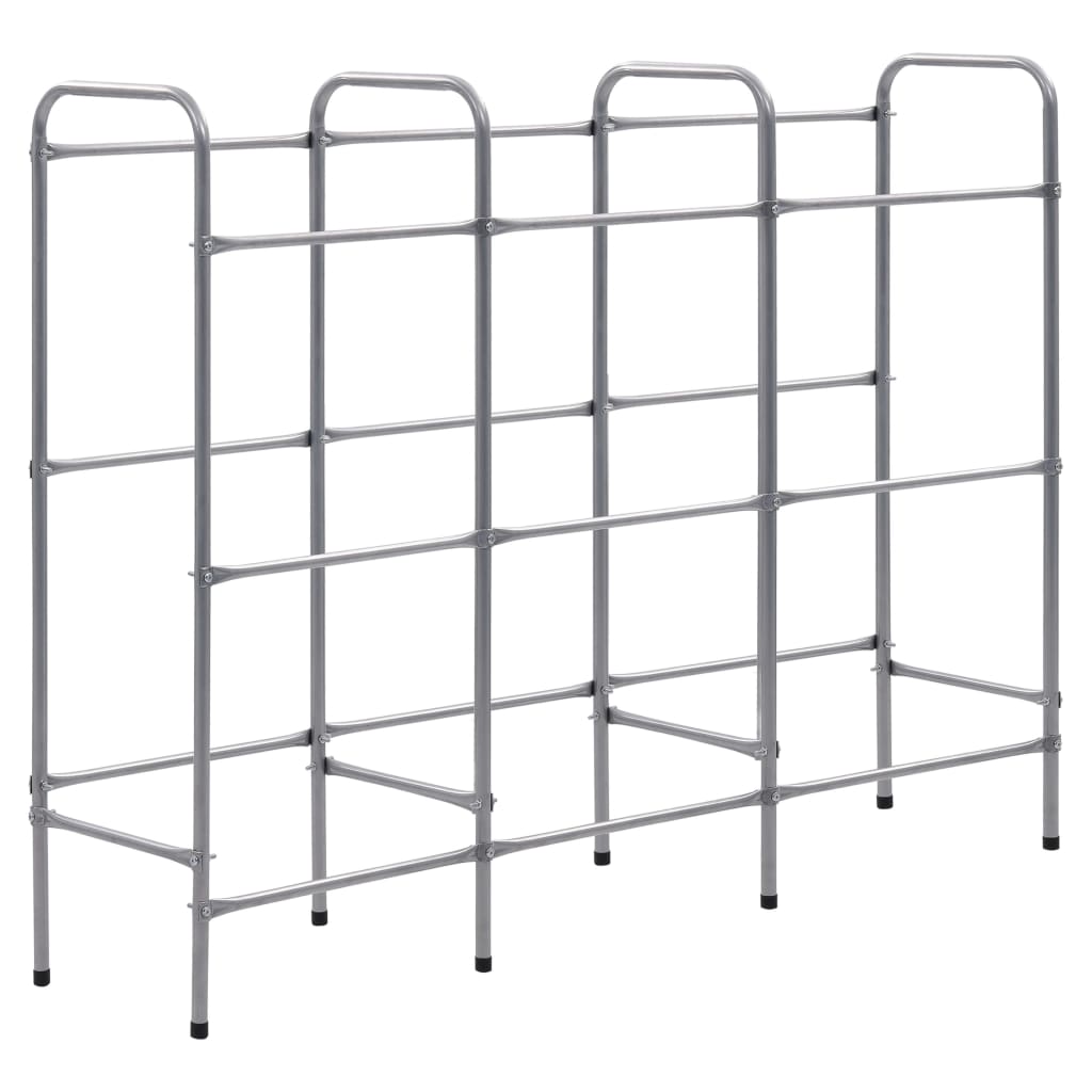 Kistenregal für 9 Kisten Silbern 145x33x116 cm Stahl
