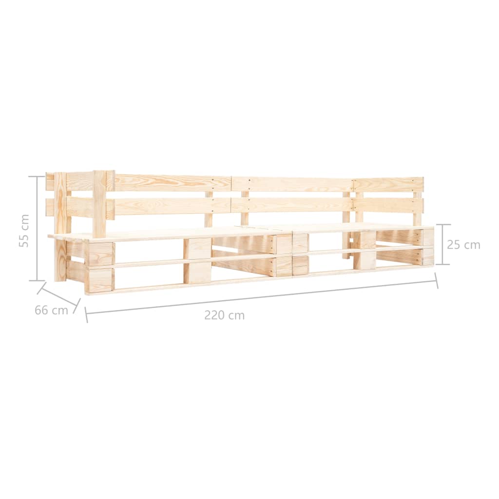 Havepallesofa 2-personers naturtræ