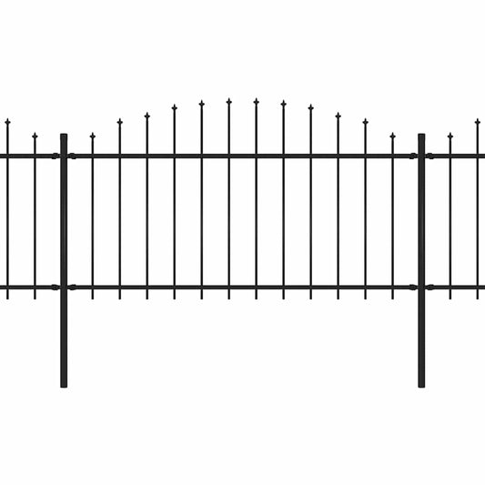 Gartenzaun mit Speerspitze Stahl 1426 x 150 cm Schwarz