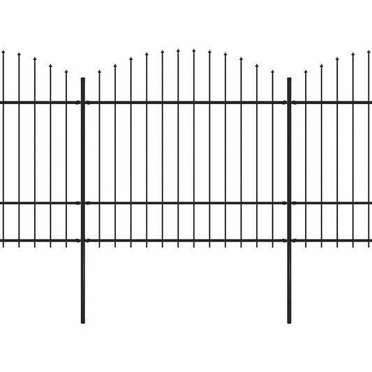 Gartenzaun mit Speerspitze Stahl 1248 x 175 cm Schwarz