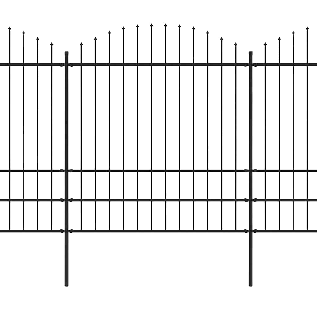 Gartenzaun mit Speerspitze Stahl 359 x 200 cm Schwarz