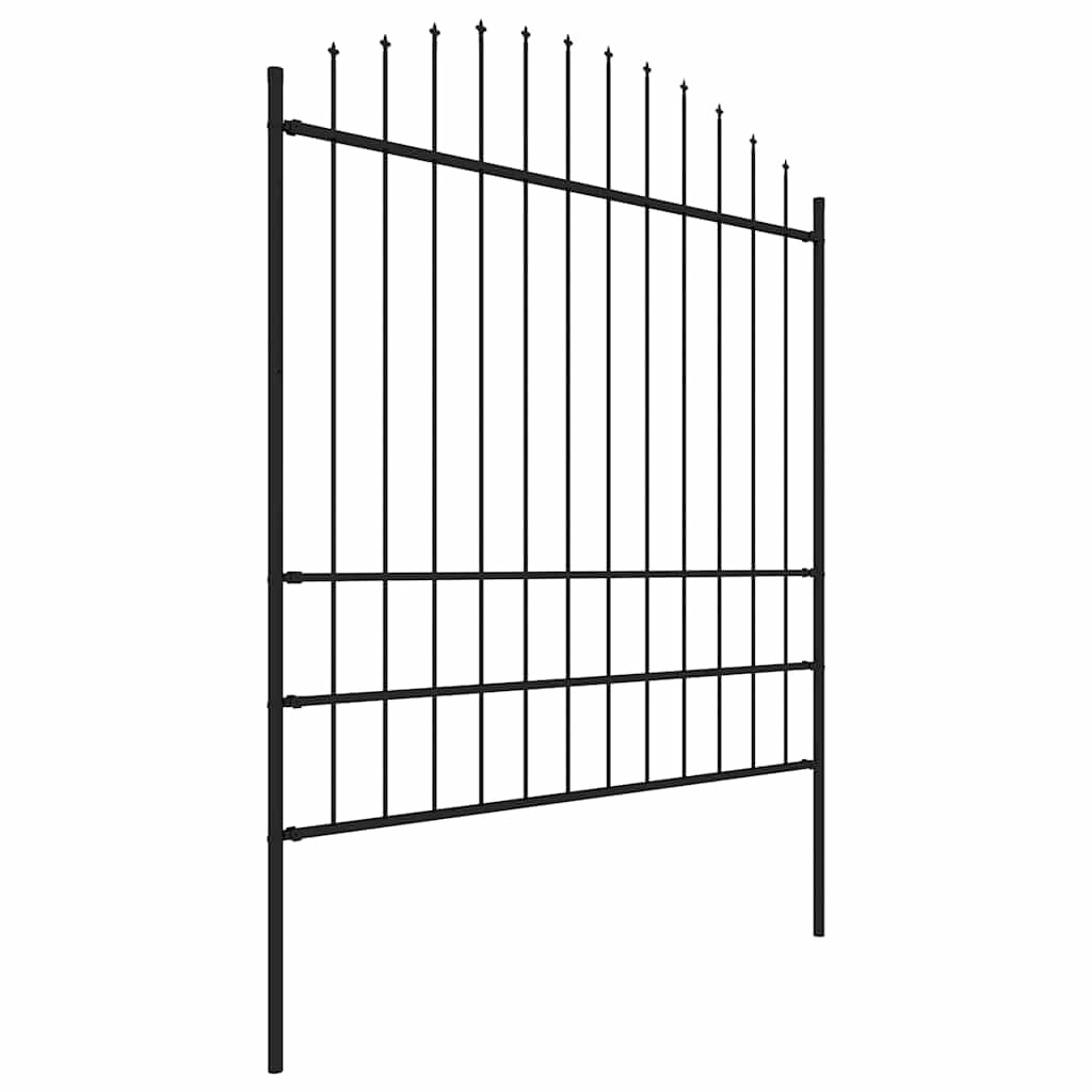 Gartenzaun mit Speerspitze Stahl 892,5 x 200 cm Schwarz