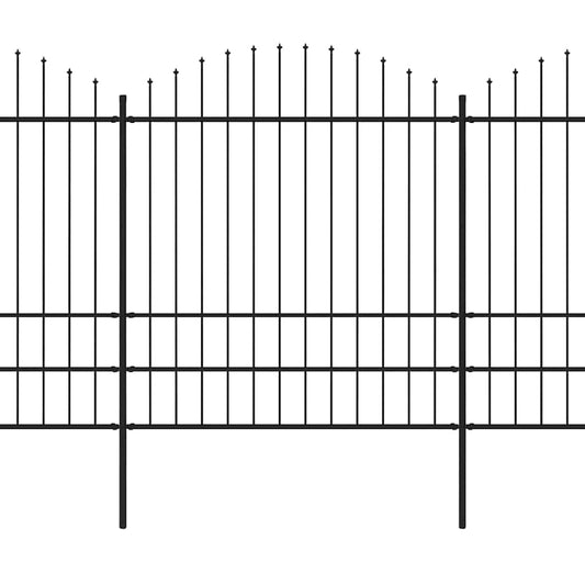 Gartenzaun mit Speerspitze Stahl 1248 x 200 cm Schwarz