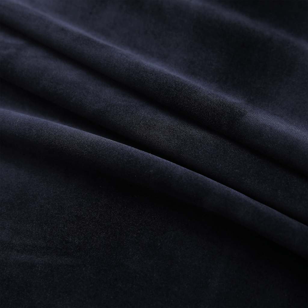 Verdunkelungsvorhänge mit Ösen 2 Stk. Samt Schwarz 140x225 cm
