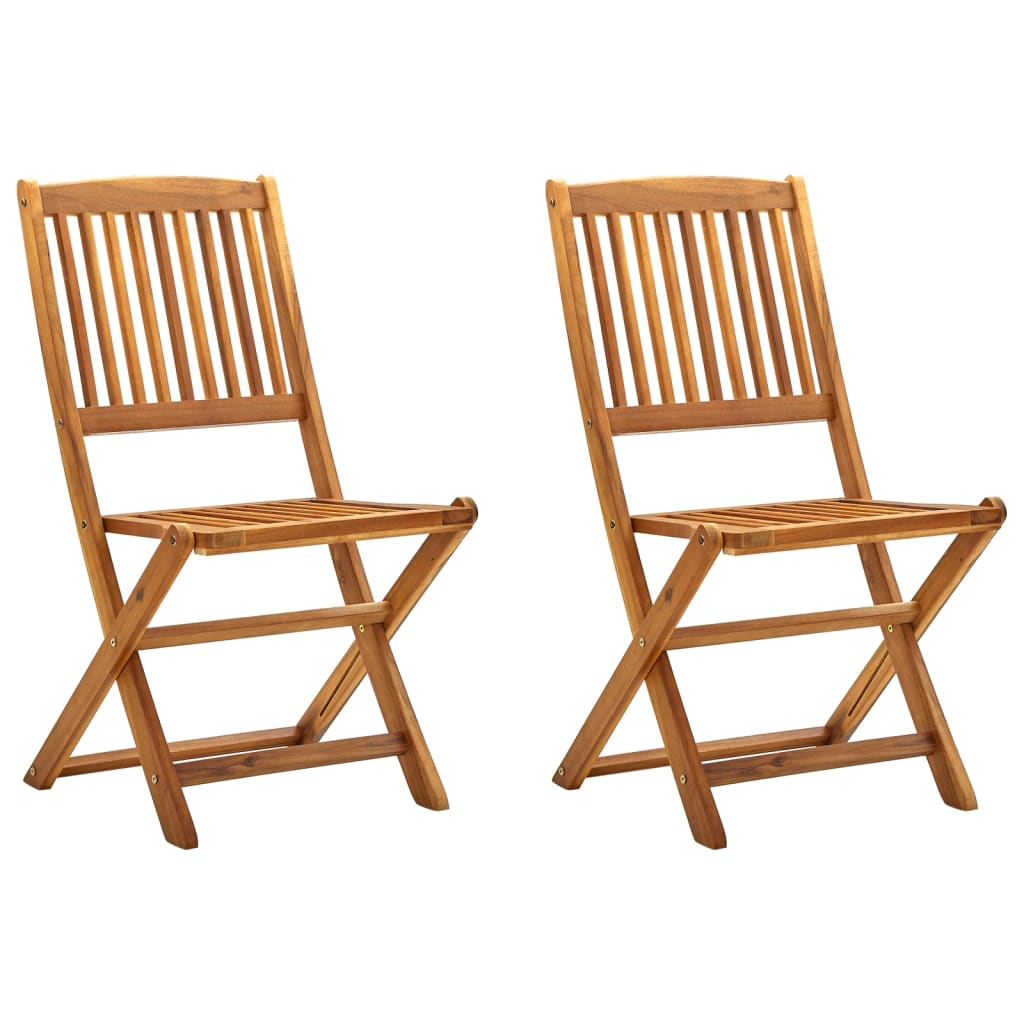 Klappbare Gartenstühle 2 Stk. Massivholz Akazie