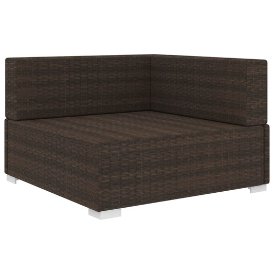 Modular-Sofa-Eckteil 1 Stk. + Auflagen Poly Rattan Braun