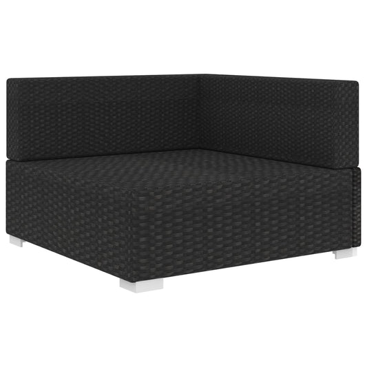 Modular-Sofa-Eckteil 1 Stk. + Auflagen Poly Rattan Schwarz