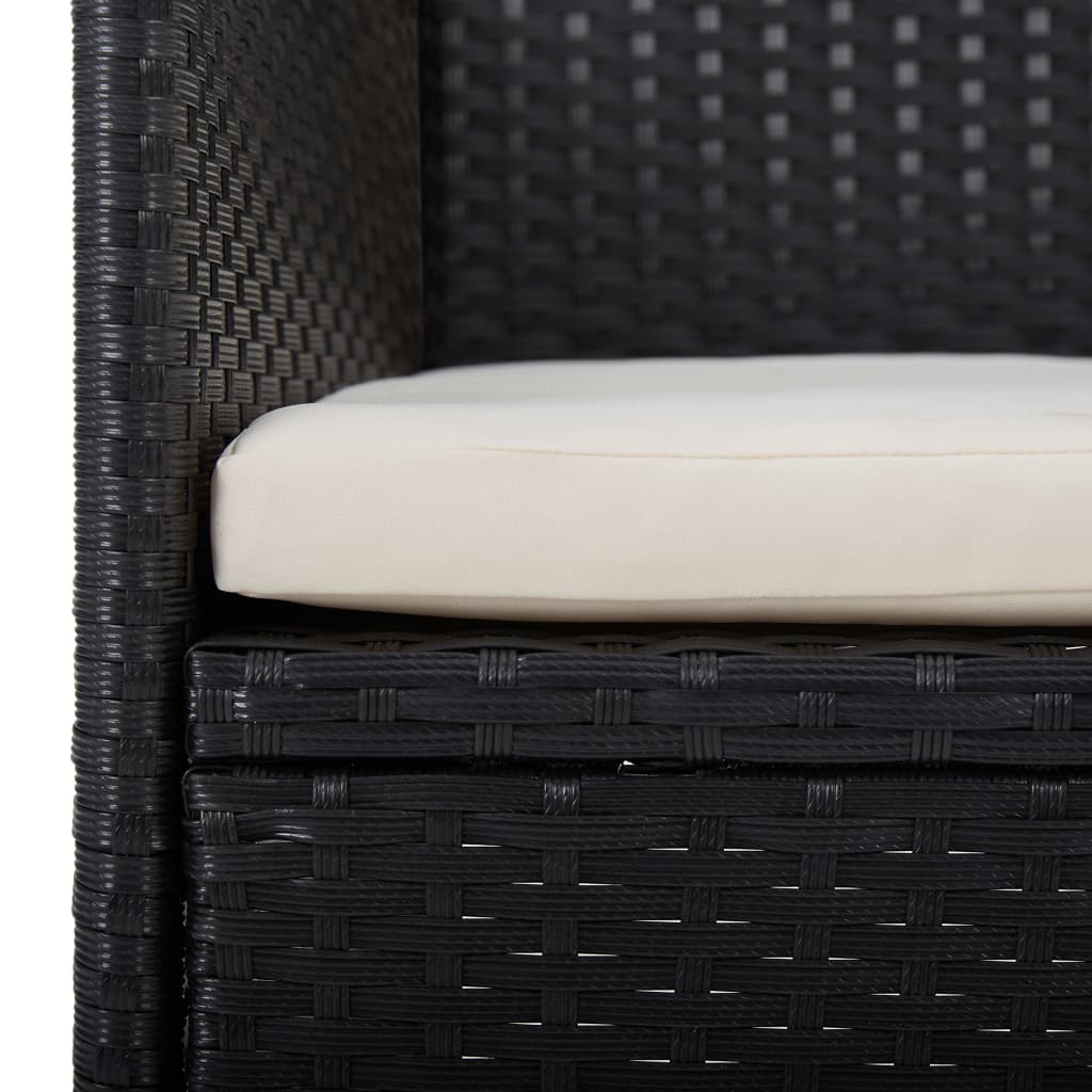 Have Spisestuestole 2 stk Poly Rattan Sort