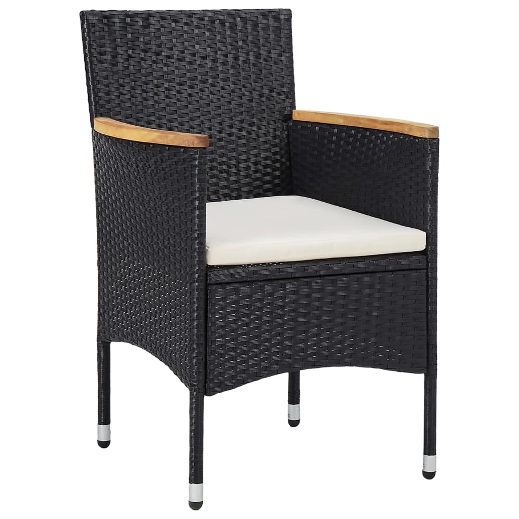 Have Spisestuestole 2 stk Poly Rattan Sort