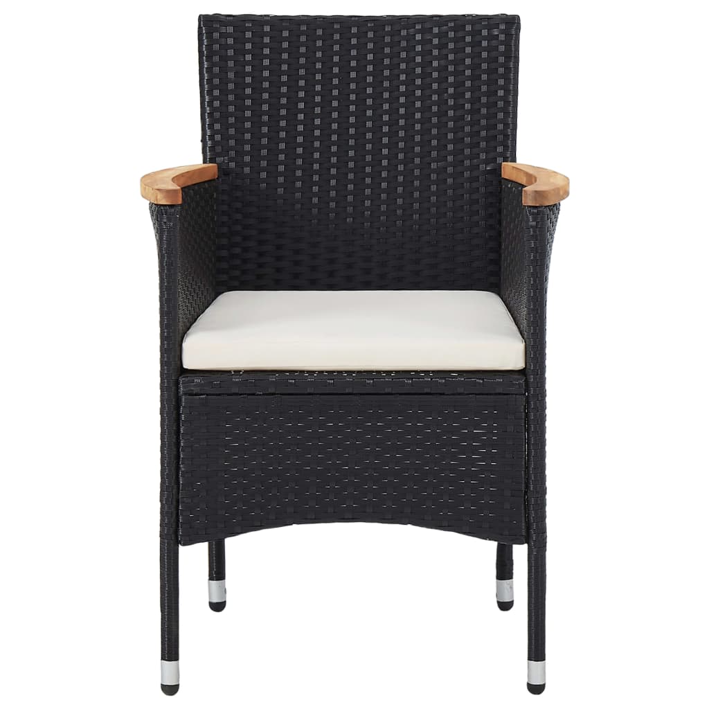 Have Spisestuestole 2 stk Poly Rattan Sort