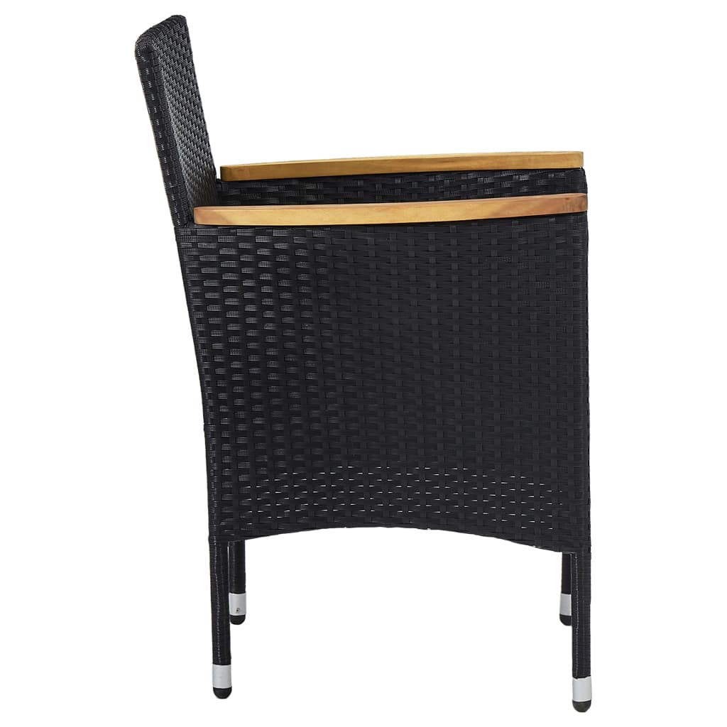 Have Spisestuestole 2 stk Poly Rattan Sort