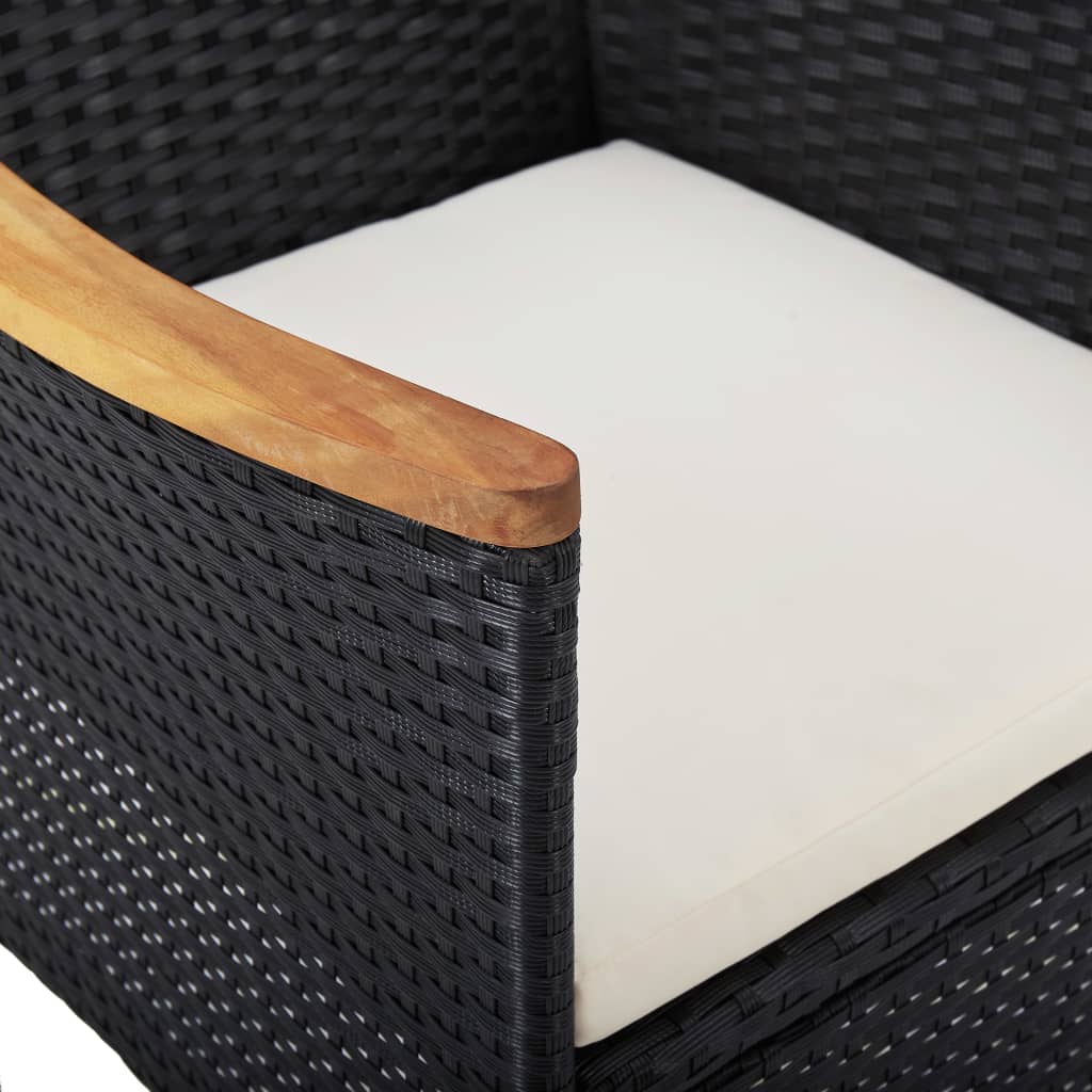 Have Spisestuestole 2 stk Poly Rattan Sort