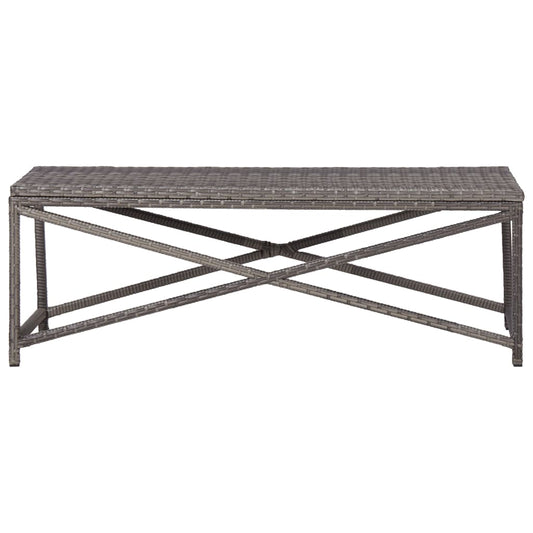 Havebænk 120 cm polyrattan grå
