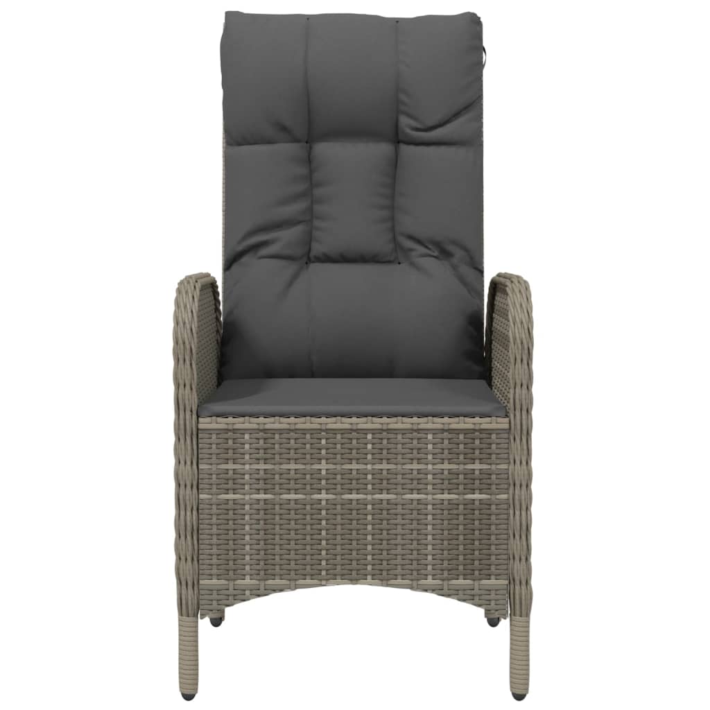 Havestole 2 stk. Poly Rattan Grå