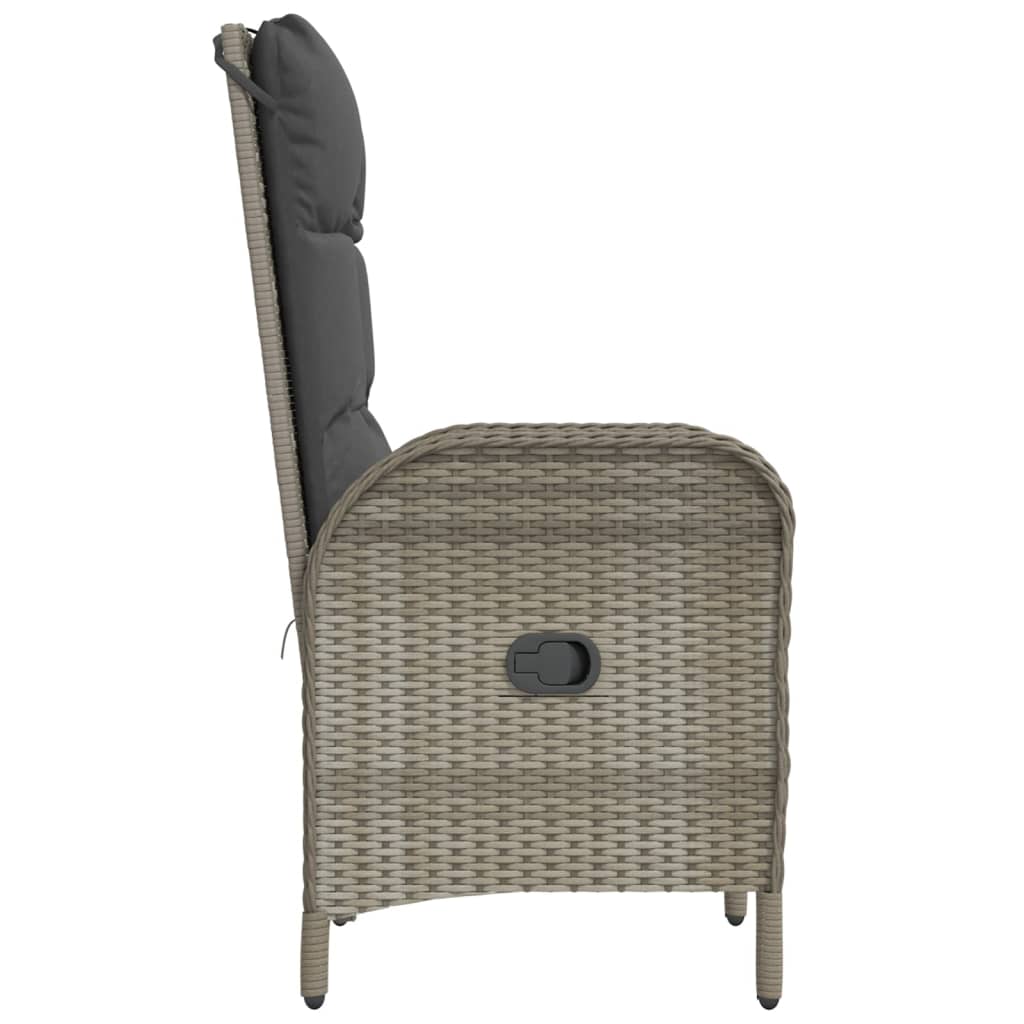 Havestole 2 stk. Poly Rattan Grå