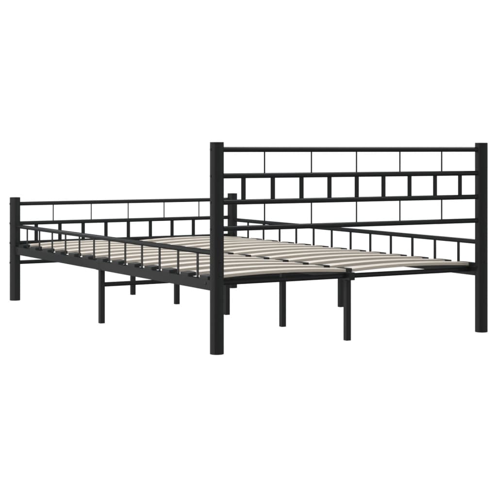 Bettgestell Schwarz Stahl 140×200 cm