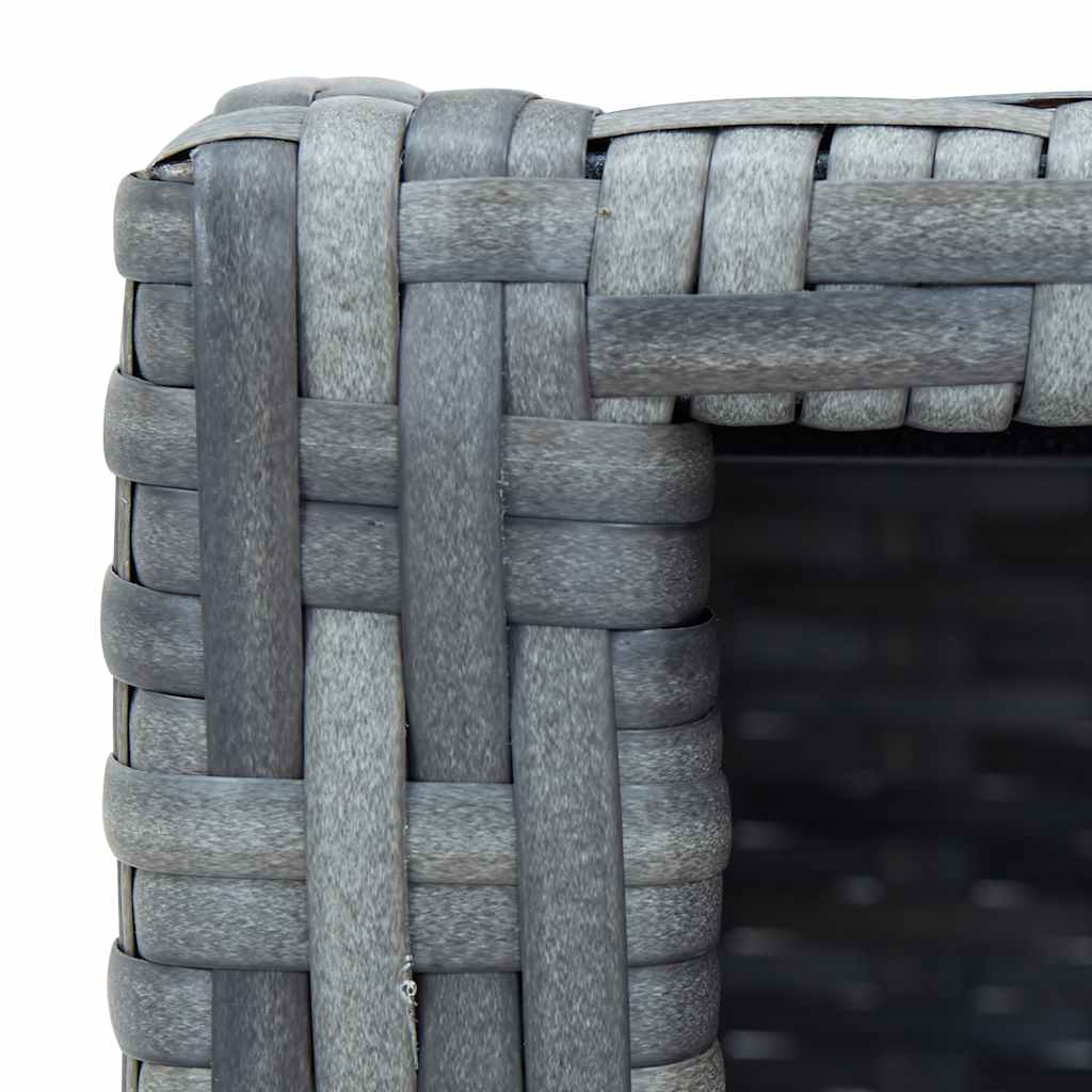 Spa-Einstiegsstufe Grau Poly Rattan 92×45×25 cm