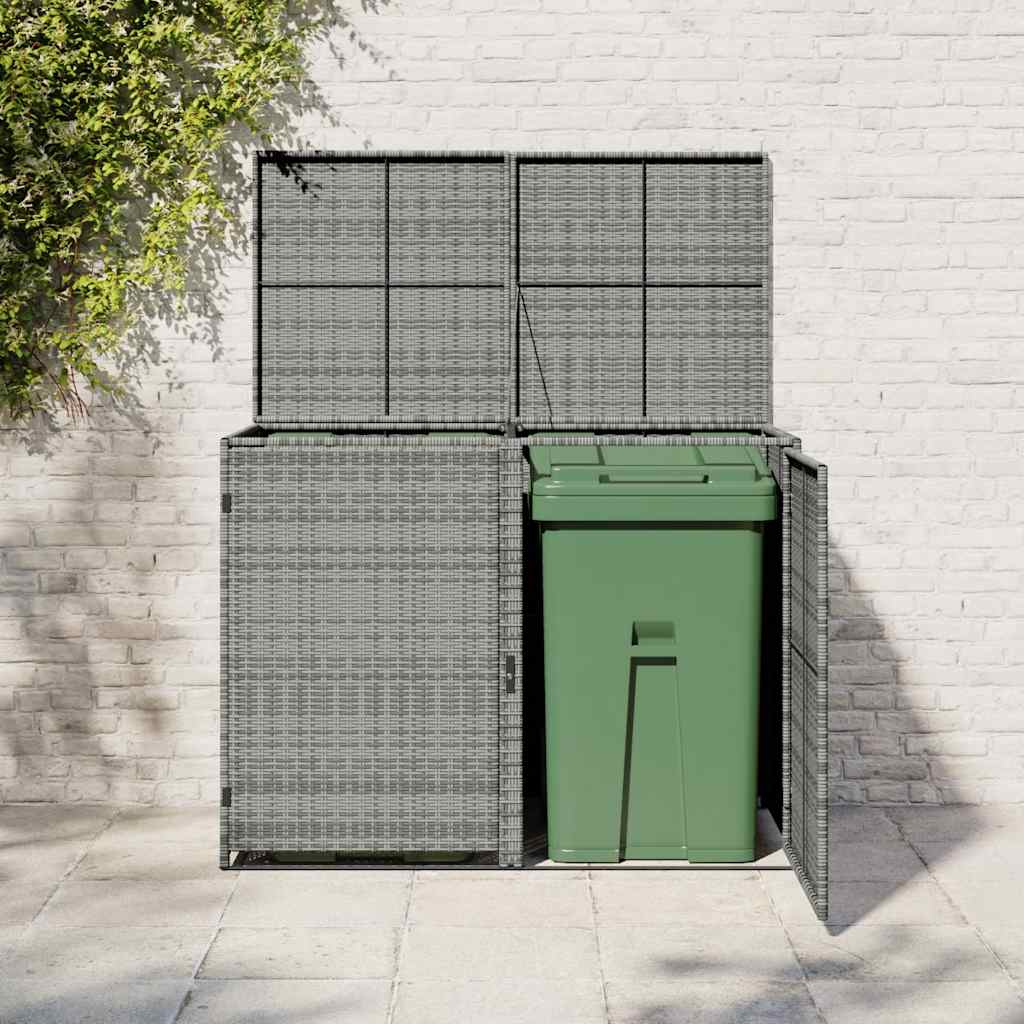 Skraldespand til 2 tons polyrattan antracit 148×77×111 cm