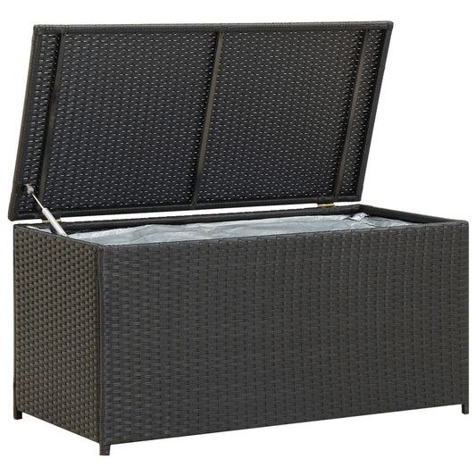 Havekasse Poly Rattan 100x50x50 cm Sort