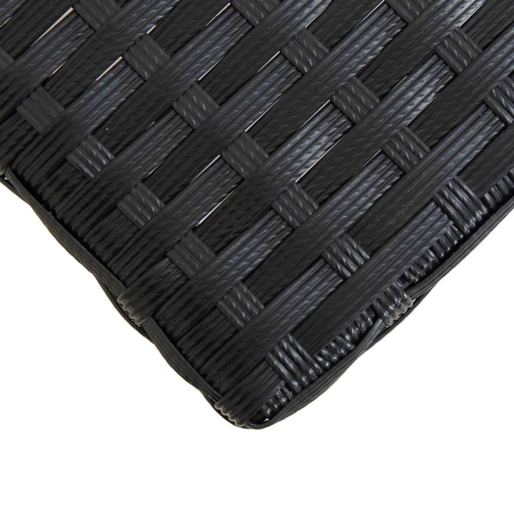 Havebænk 120 cm sort polyrattan og massivt akacietræ