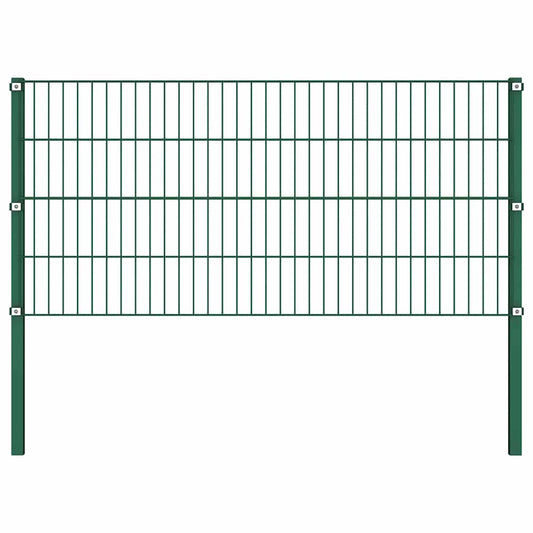 Zaunelement mit Pfosten Eisen 1212 x 80 cm Grün