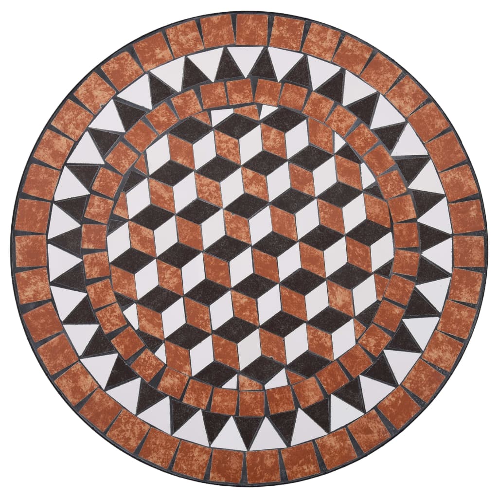 Bistrotisch Mosaik Keramik Braun 60 cm