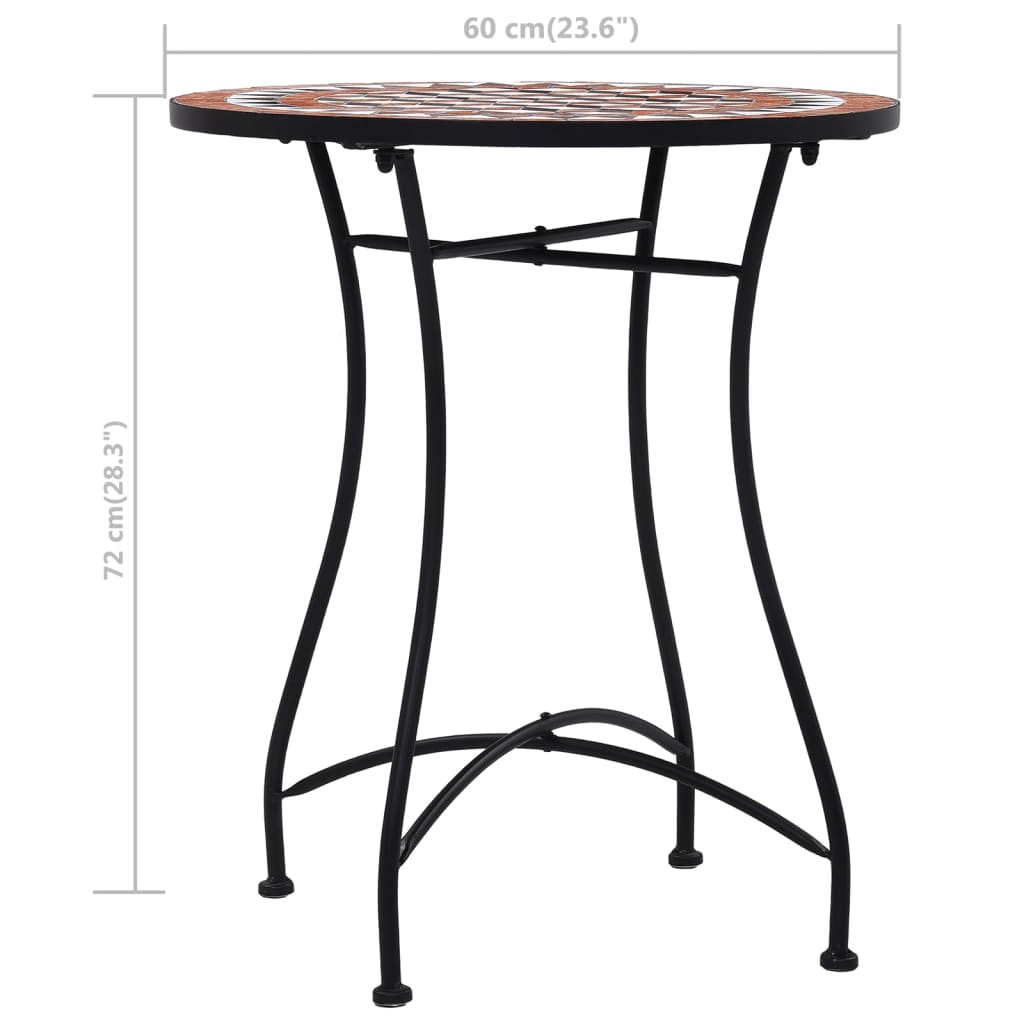 Bistrotisch Mosaik Keramik Braun 60 cm