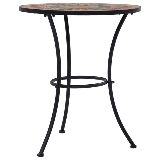 Mosaik-Bistrotisch Orange/Grau 60 cm Keramik