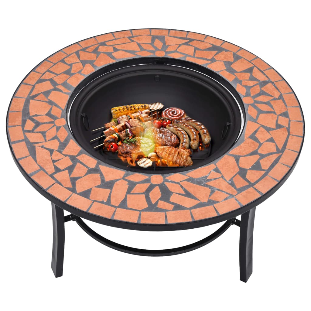 Pejs Mosaik Keramik Terracotta 68 cm