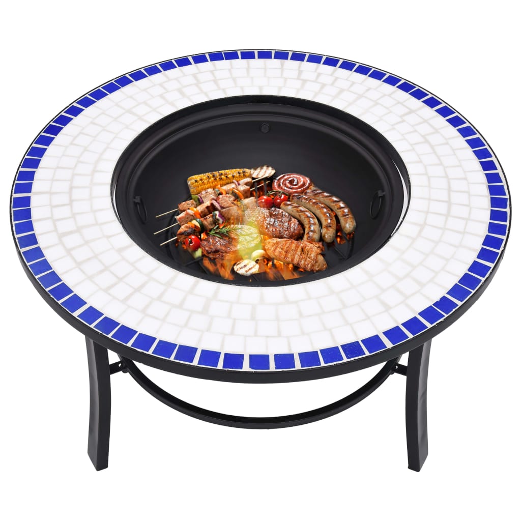 Pejs Mosaik Keramik Blå og Hvid 68 cm