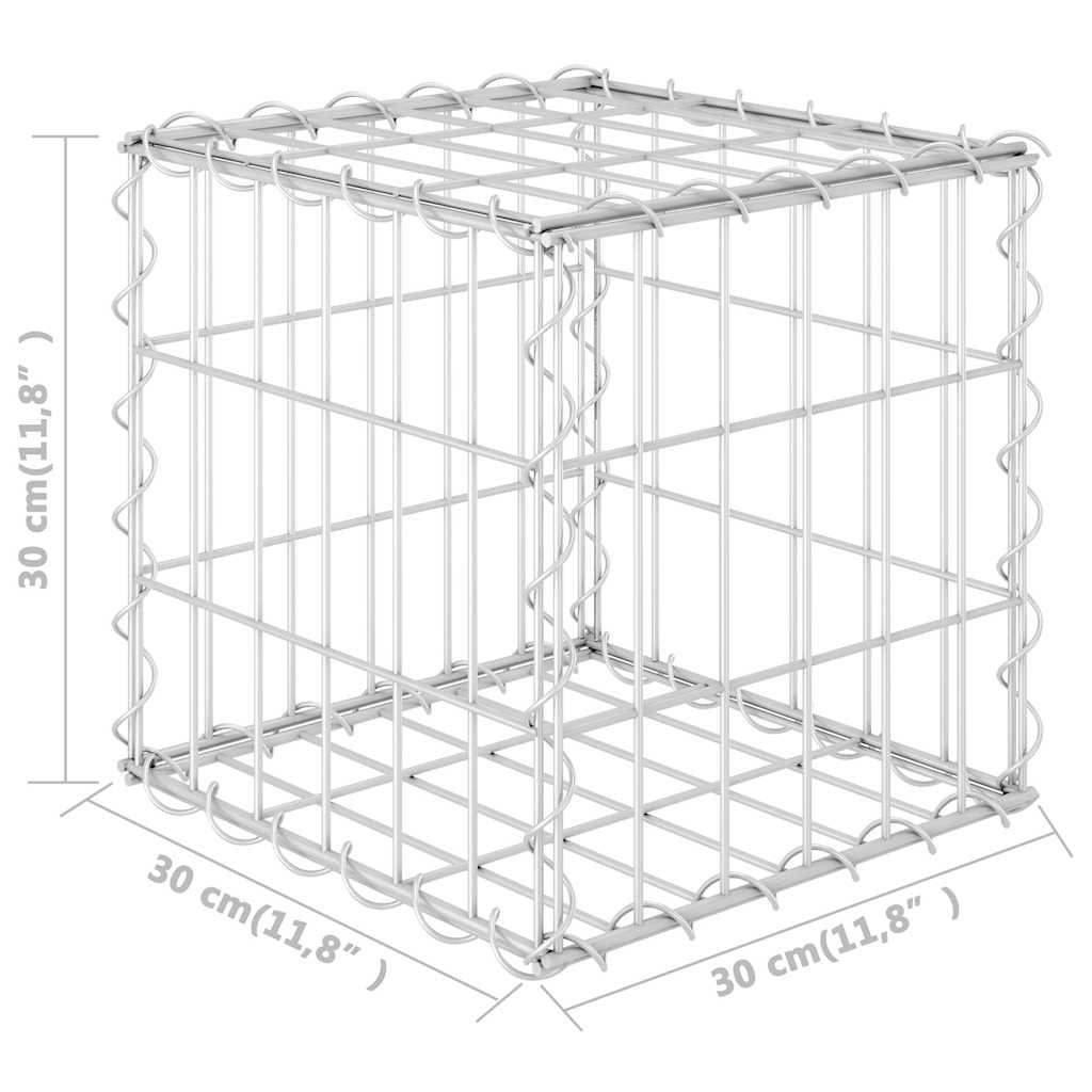 Cube Gabion Højseng Ståltråd 30x30x30 cm