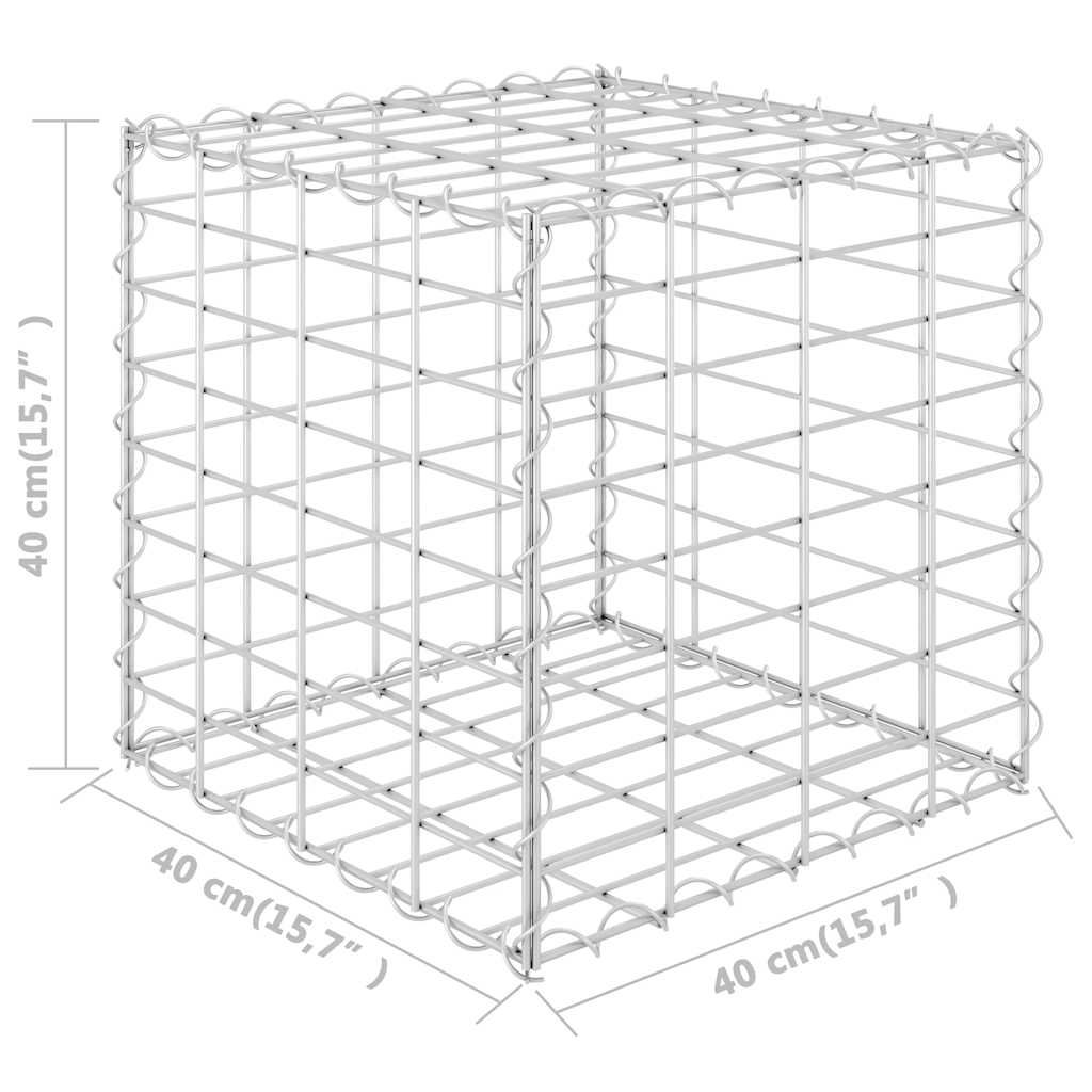 Cube Gabion Højseng Ståltråd 40x40x40 cm
