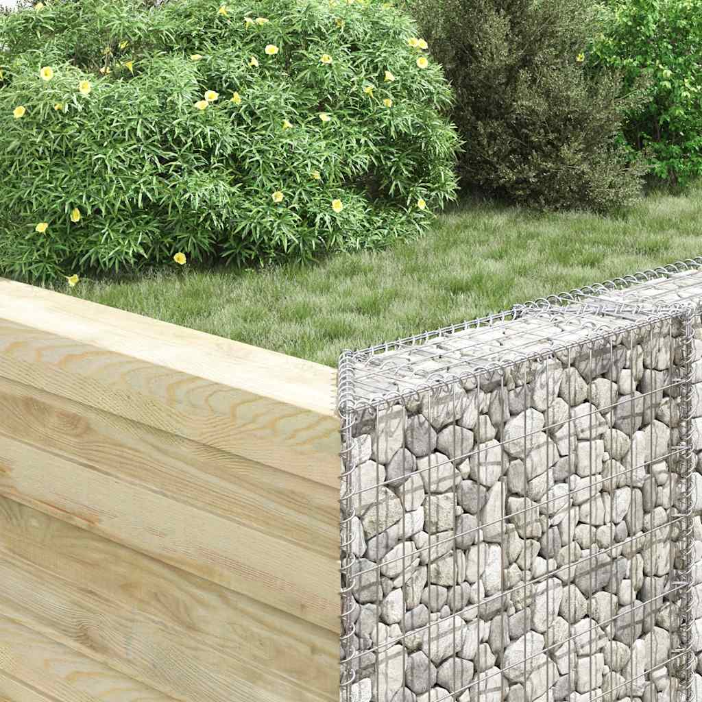 Gabionen-Hochbeet Trapezform Verzinkter Stahl 80x20x100 cm