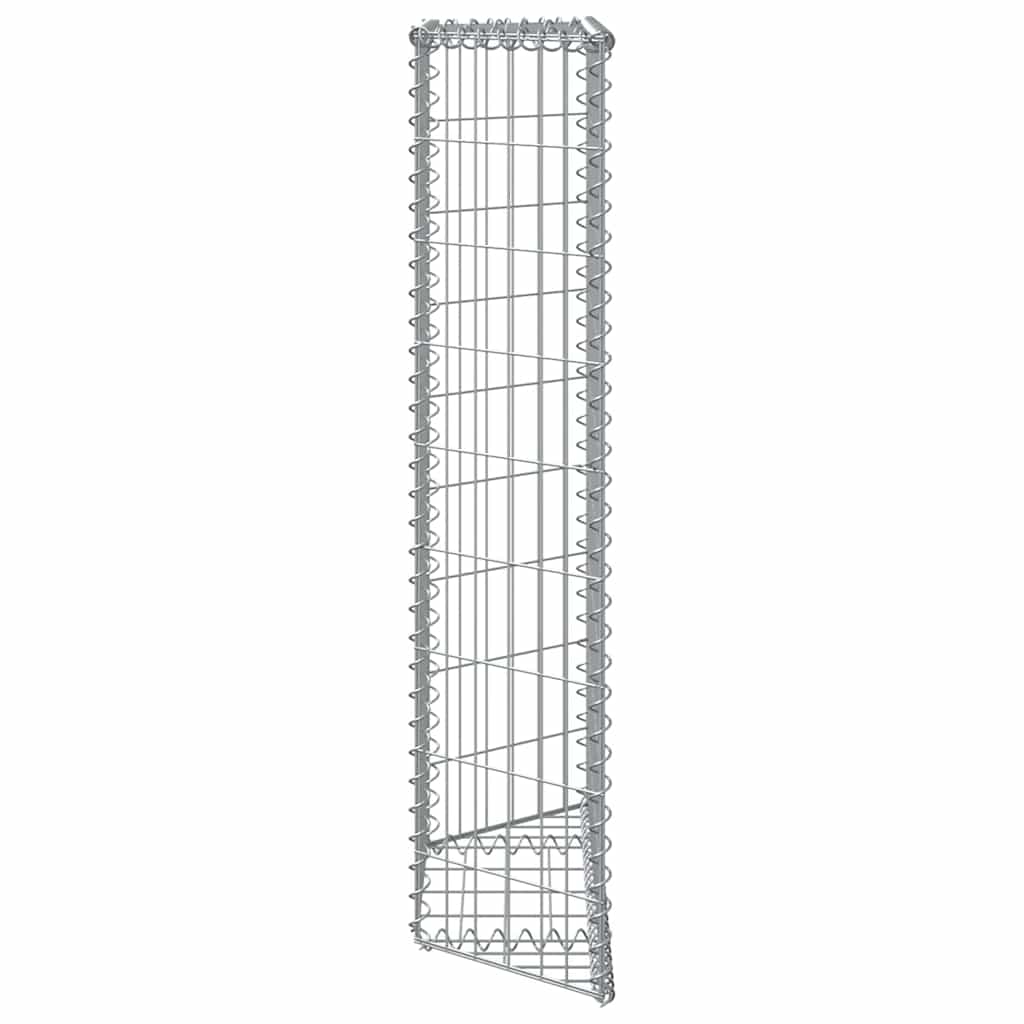 Gabionen-Hochbeet Trapezform Verzinkter Stahl 80x20x100 cm