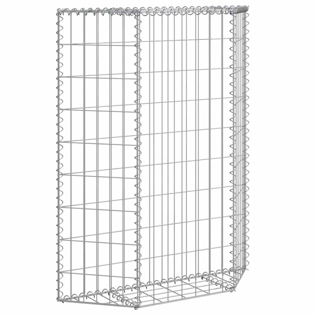 Gabionen-Hochbeet Trapezform Verzinkter Stahl 80x20x100 cm