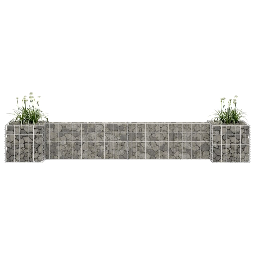 H-formet Gabion Plantekurv Ståltråd 260x40x40 cm